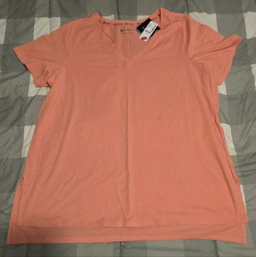 1X Active Zone Penningtons Coral Pink Short Sleeve Top